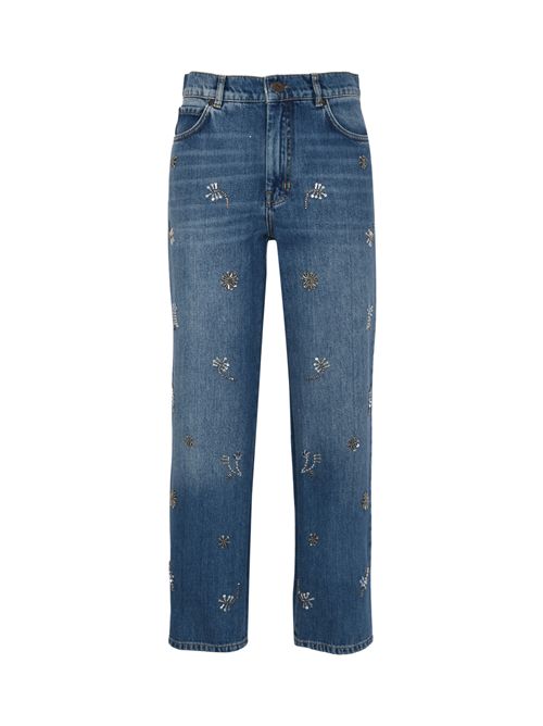 Jeans crop WKDMANETTA in denim con ricamo gioiello WEEKEND MAX MARA | 2615181021600025